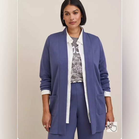 Torrid Studio Cupro Open Front Cardigan - Picture 2 of 10